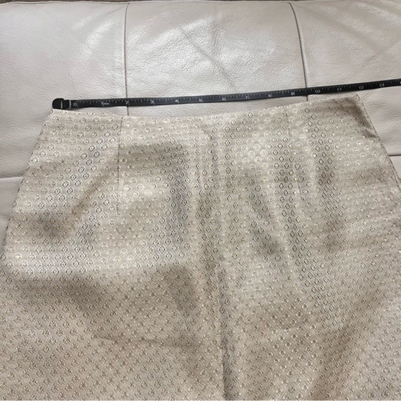 Caché Gold Metallic accent Skirt Size 2 - Picture 5 of 8